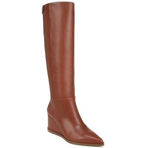 Franco Sarto Womens Estella Brown Leather Tall Knee-High Boots Shoes NWT